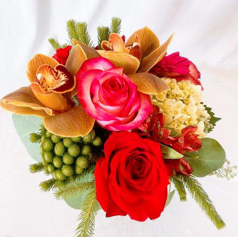 Chocolate, Cherries, and Raspberries, top view, small