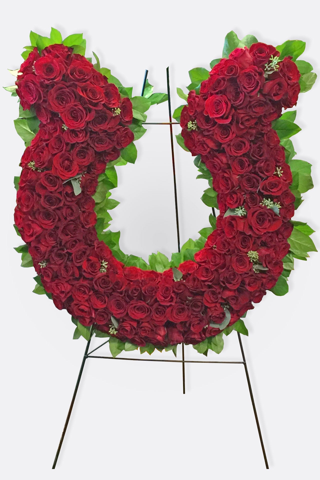 Red Rose Sympathy Horse Shoe