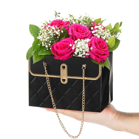 Black Purse Flower Box Bouquet