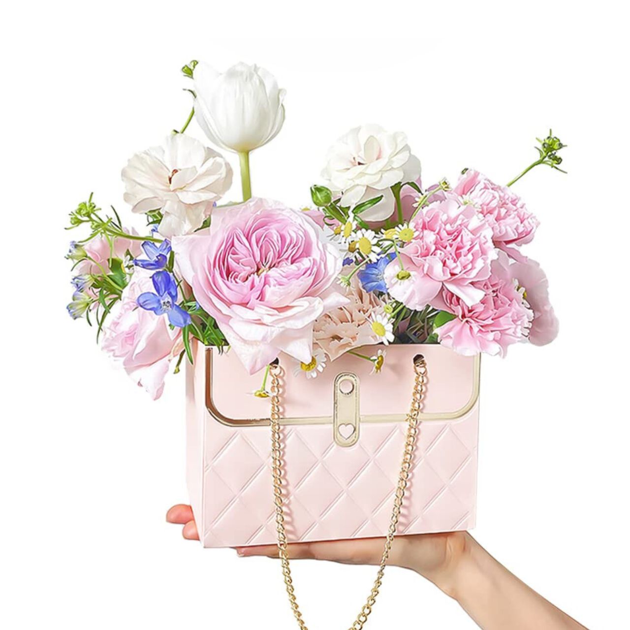 Pink Purse Flower Box Bouquet