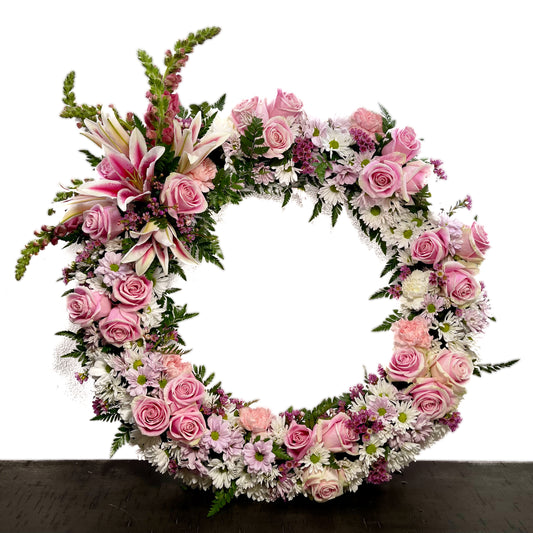 Rose and Daisy Sympathy Wreath