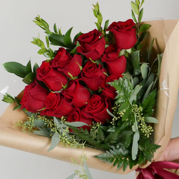 1 dozen roses Korean wrap bouquet in Kenner, LA